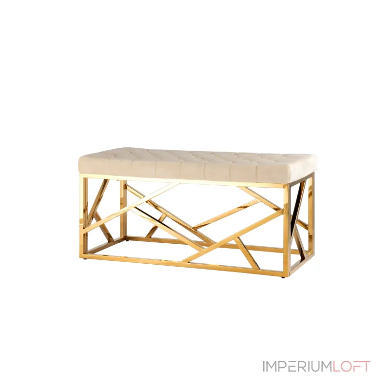 АРТ ДЕКО сталь золото, нержавеющая сталь, обивка сиденья велюр бежевый от ImperiumLoft