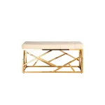 АРТ ДЕКО сталь золото, нержавеющая сталь, обивка сиденья велюр бежевый от ImperiumLoft