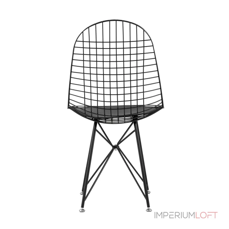 Eiffel из металла цвет черный с подушкой из черной экокожи от ImperiumLoft Eiffel из металла цвет черный с подушкой из черной экокожи от ImperiumLoft