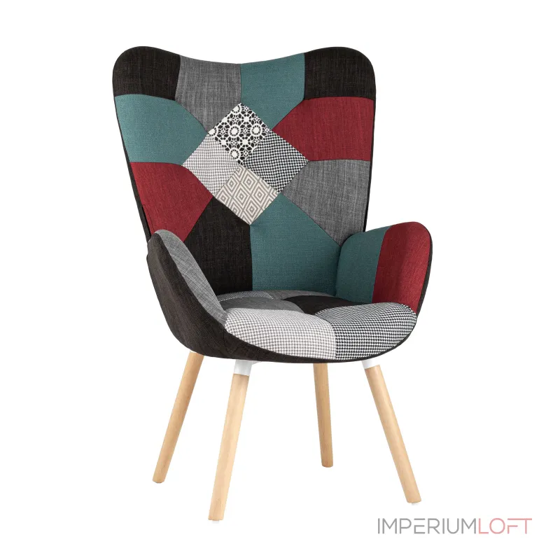 Гранд пэчворк обивка ткань деревянные ножки от ImperiumLoft