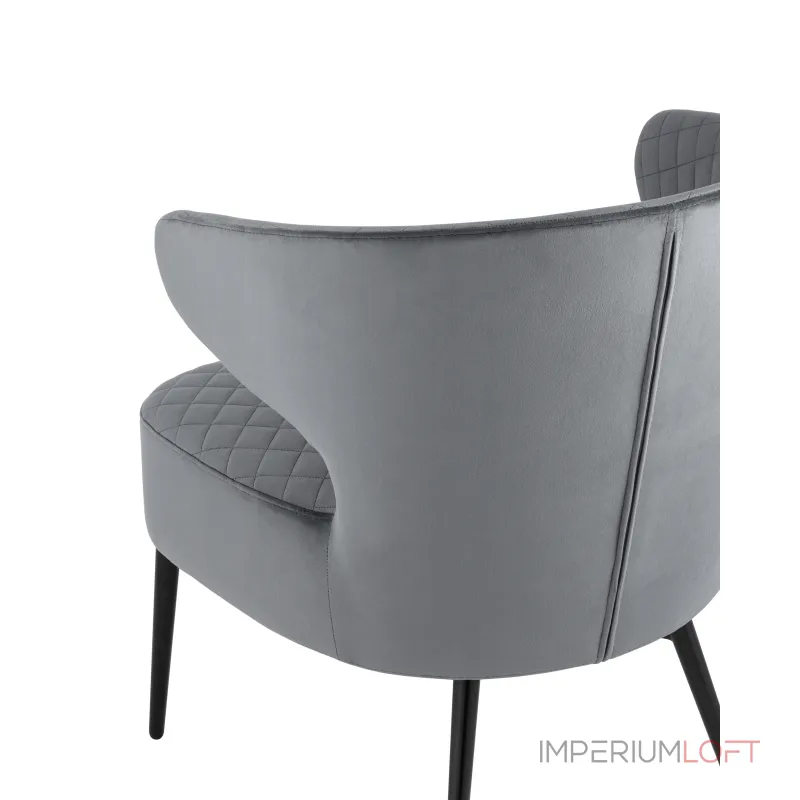 лаунж Royal велюр тёмно-серый ножки металл от ImperiumLoft