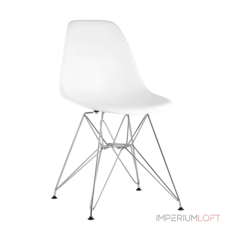 DSR белый, полипропилен, основание хромированный металл, ножки с резиновыми прокладками от ImperiumLoft