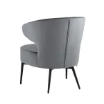 лаунж Royal велюр тёмно-серый ножки металл от ImperiumLoft