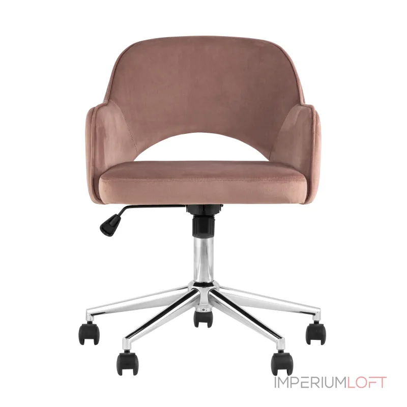 Кларк розовый обивка велюр крестовина хромированный металл от ImperiumLoft