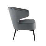 лаунж Royal велюр тёмно-серый ножки металл от ImperiumLoft