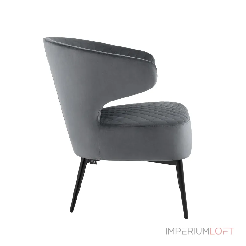 лаунж Royal велюр тёмно-серый ножки металл от ImperiumLoft