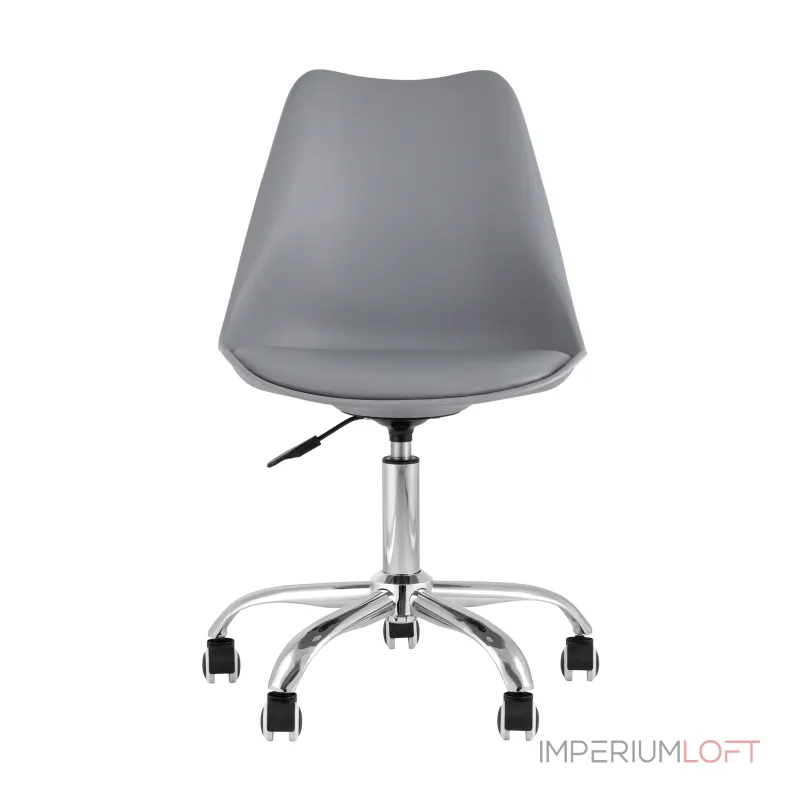 BLOK NEW пластиковый серый подушка из экокожи крестовина металл от ImperiumLoft