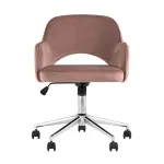 Кларк розовый обивка велюр крестовина хромированный металл от ImperiumLoft