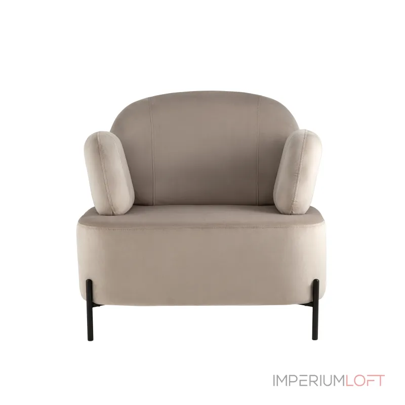 Кэнди с подлокотниками велюр светло-серый от ImperiumLoft