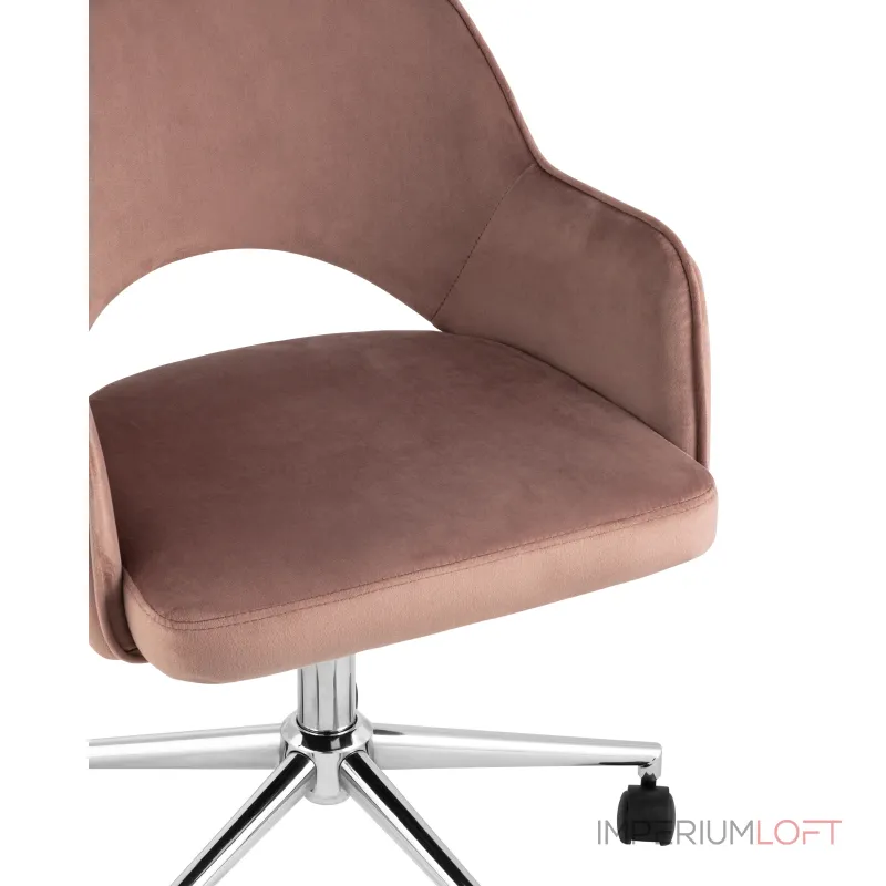 Кларк розовый обивка велюр крестовина хромированный металл от ImperiumLoft