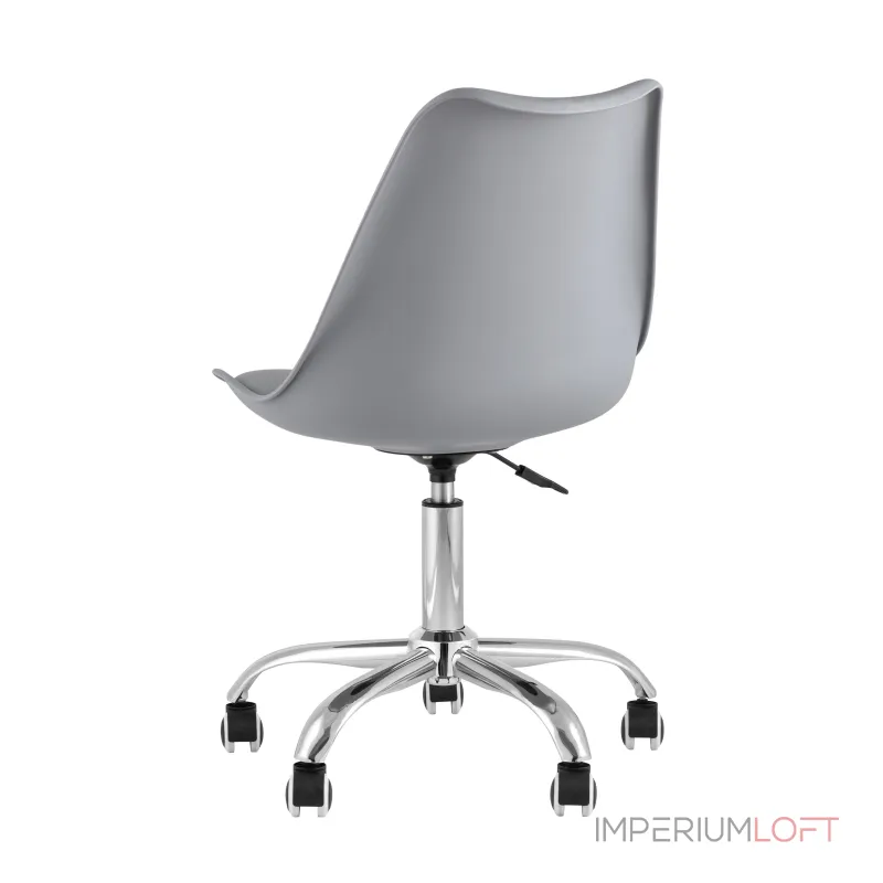 BLOK NEW пластиковый серый подушка из экокожи крестовина металл от ImperiumLoft