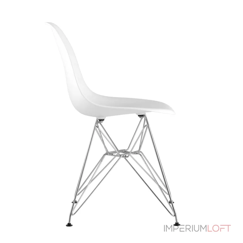 DSR белый, полипропилен, основание хромированный металл, ножки с резиновыми прокладками от ImperiumLoft