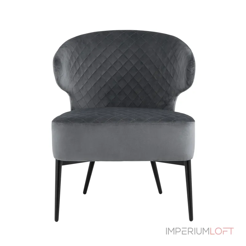 лаунж Royal велюр тёмно-серый ножки металл от ImperiumLoft