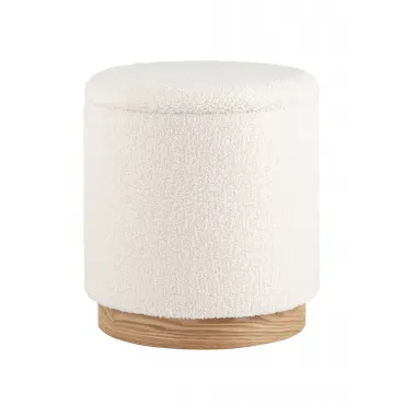 Пуф с ящиком Холли L тедди белый Пуф с ящиком Холли L тедди белый