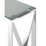 КРОСС 115*30 серебро каркас нержавеющая сталь столешница закаленное стекло от ImperiumLoft