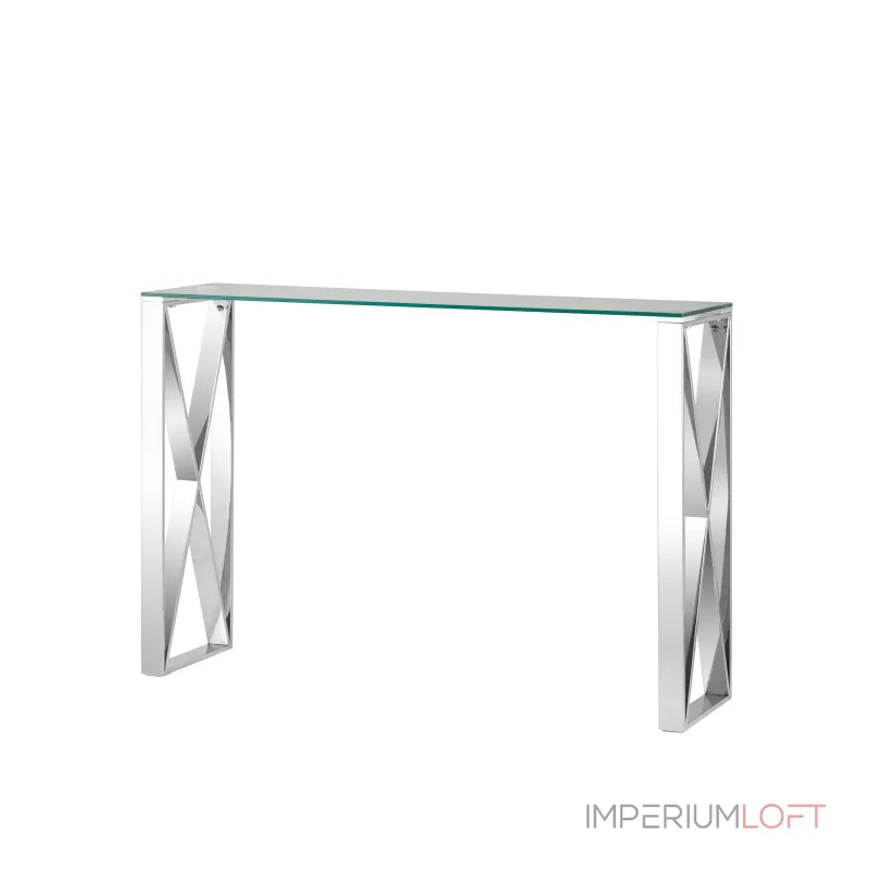 КРОСС 115*30 серебро каркас нержавеющая сталь столешница закаленное стекло от ImperiumLoft КРОСС 115*30 серебро каркас нержавеющая сталь столешница закаленное стекло от ImperiumLoft