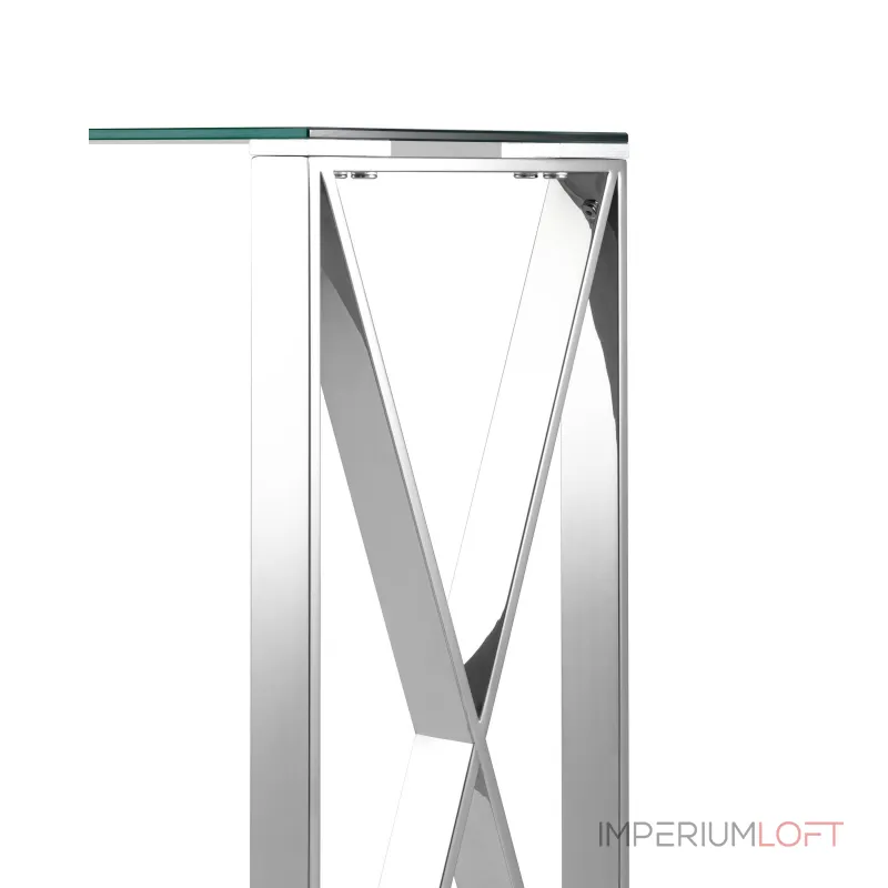 КРОСС 115*30 серебро каркас нержавеющая сталь столешница закаленное стекло от ImperiumLoft КРОСС 115*30 серебро каркас нержавеющая сталь столешница закаленное стекло от ImperiumLoft