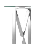 КРОСС 115*30 серебро каркас нержавеющая сталь столешница закаленное стекло от ImperiumLoft
