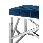 АРТ ДЕКО сталь серебро, нержавеющая сталь, обивка сиденья синий велюр от ImperiumLoft