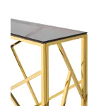 Арт Деко 115*30, стальной каркас золотого цвета, столешница стеклянная от ImperiumLoft