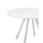 Хьюстон круглый, стеклянный столешница белая с рисунком под мрамор от ImperiumLoft