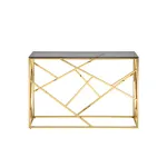 Арт Деко 115*30, стальной каркас золотого цвета, столешница стеклянная от ImperiumLoft