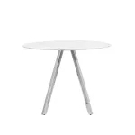 Хьюстон круглый, стеклянный столешница белая с рисунком под мрамор от ImperiumLoft