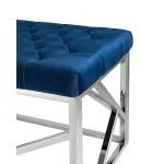 АРТ ДЕКО сталь серебро, нержавеющая сталь, обивка сиденья синий велюр от ImperiumLoft