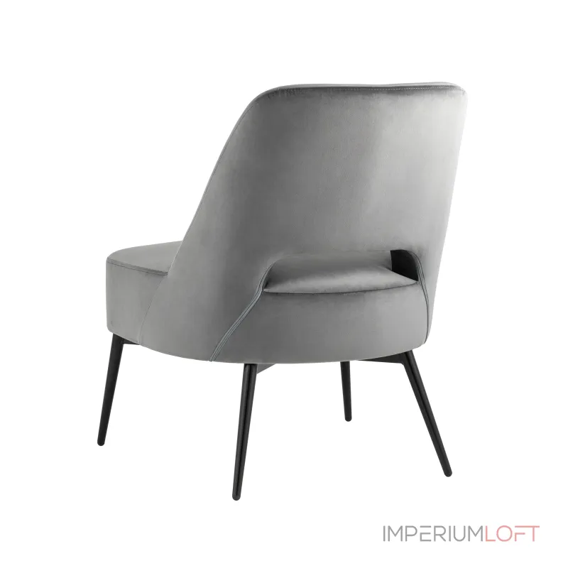 лаунж Бостон велюр тёмно-серый ножки металл от ImperiumLoft