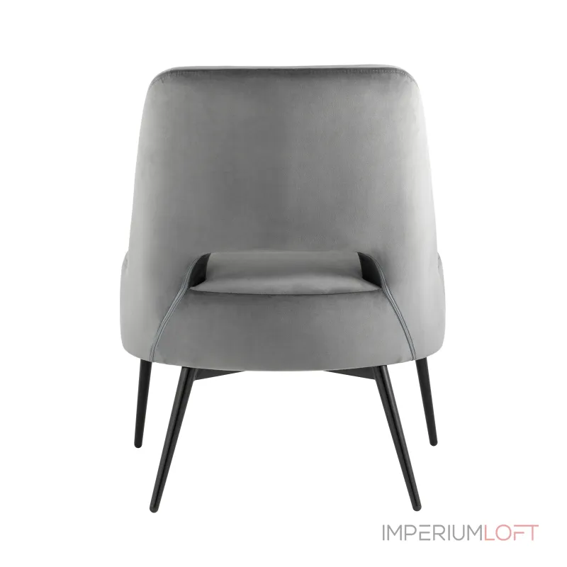 лаунж Бостон велюр тёмно-серый ножки металл от ImperiumLoft