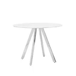 Хьюстон круглый, стеклянный столешница белая с рисунком под мрамор от ImperiumLoft