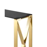 КРОСС 115*30 золото стекло smoke закаленное каркас нержавеющая сталь от ImperiumLoft