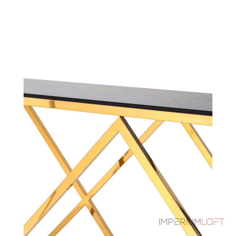 ИНСИГНИЯ 120*40 золото стекло smoke, каркас нержавеющая сталь от ImperiumLoft