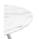 Хьюстон круглый, стеклянный столешница белая с рисунком под мрамор от ImperiumLoft