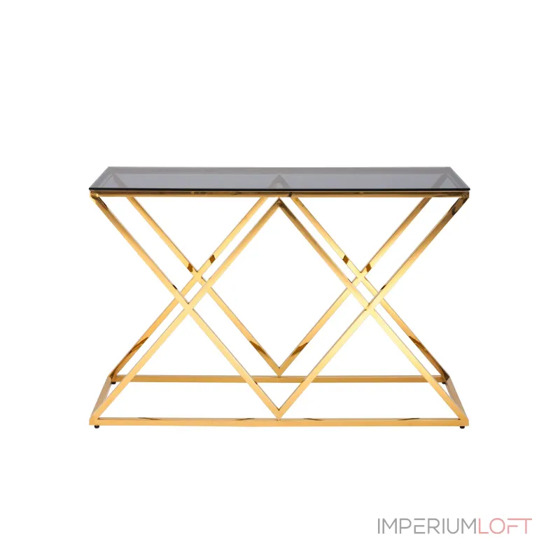 ИНСИГНИЯ 120*40 золото стекло smoke, каркас нержавеющая сталь от ImperiumLoft