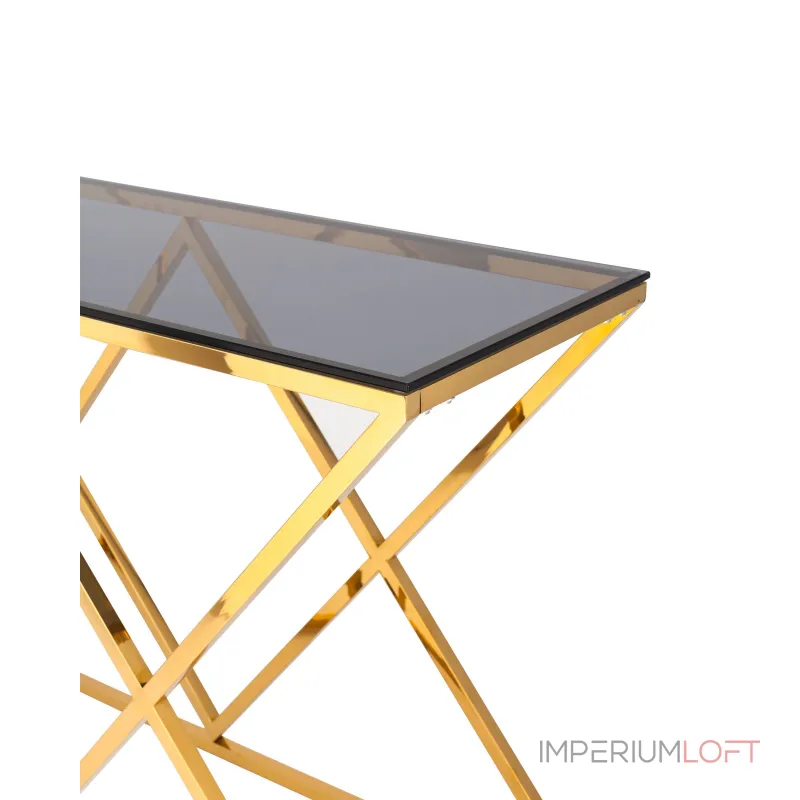 ИНСИГНИЯ 120*40 золото стекло smoke, каркас нержавеющая сталь от ImperiumLoft