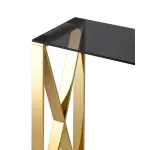 КРОСС 115*30 золото стекло smoke закаленное каркас нержавеющая сталь от ImperiumLoft