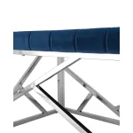 АРТ ДЕКО сталь серебро, нержавеющая сталь, обивка сиденья синий велюр от ImperiumLoft