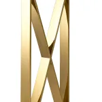 КРОСС 115*30 золото стекло smoke закаленное каркас нержавеющая сталь от ImperiumLoft