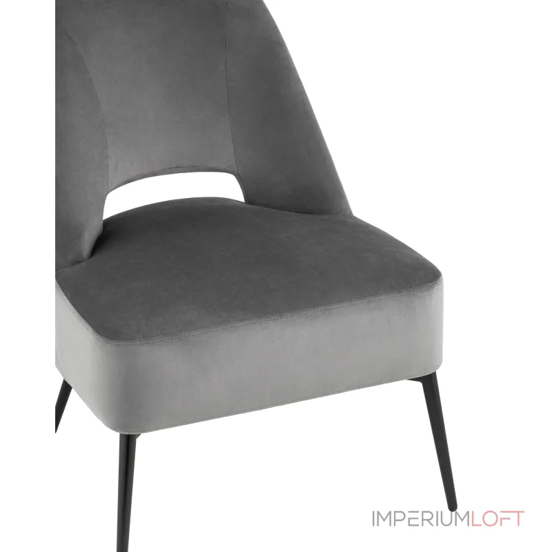 лаунж Бостон велюр тёмно-серый ножки металл от ImperiumLoft