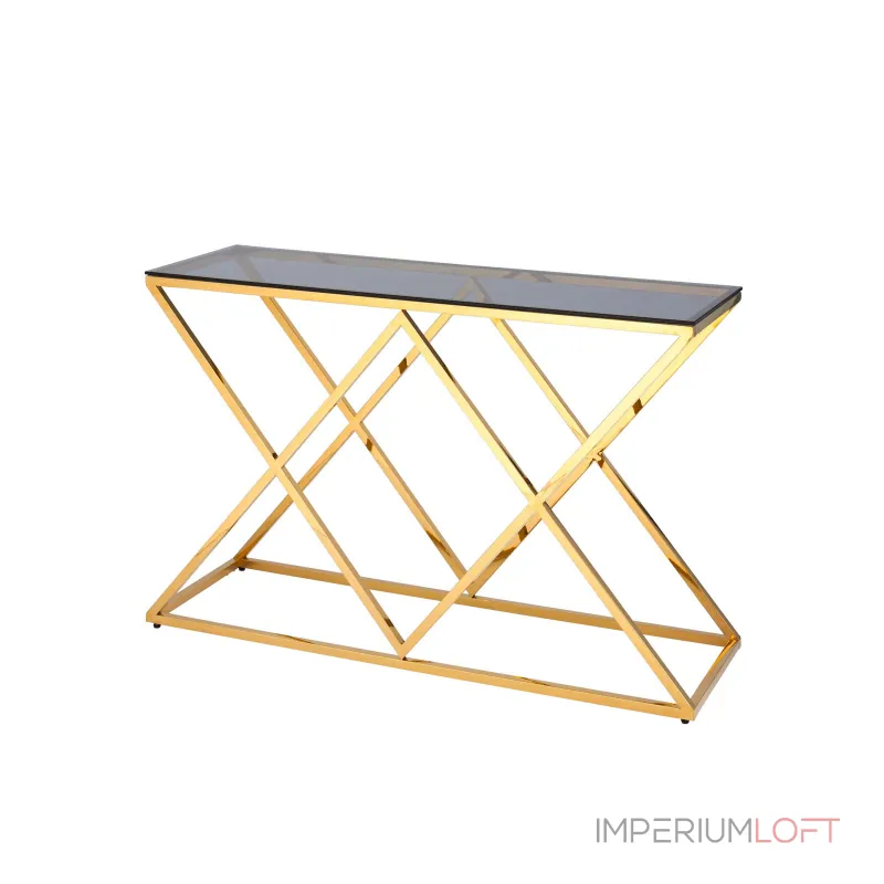 ИНСИГНИЯ 120*40 золото стекло smoke, каркас нержавеющая сталь от ImperiumLoft