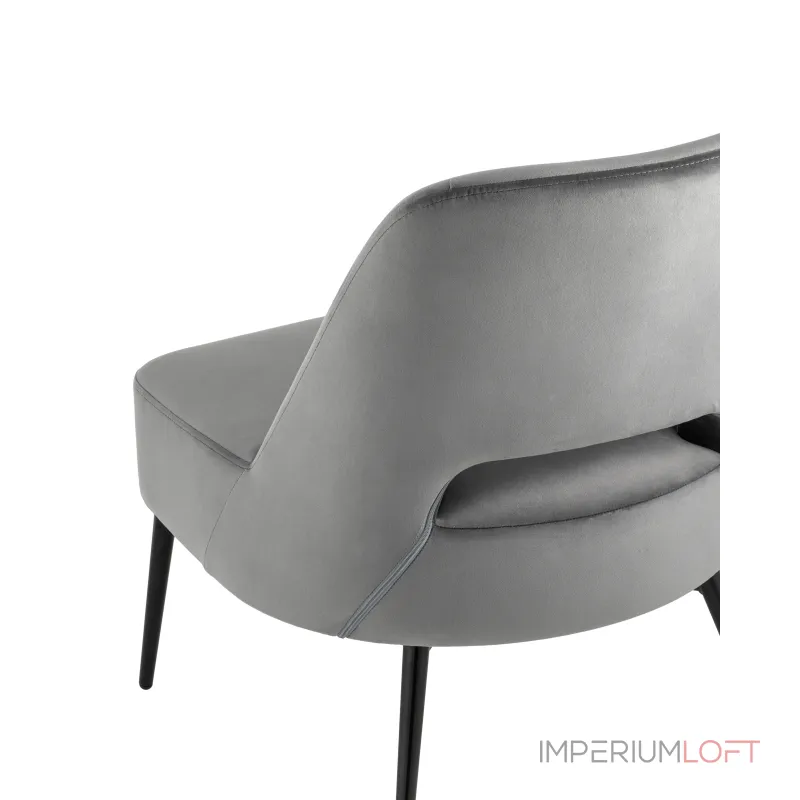 лаунж Бостон велюр тёмно-серый ножки металл от ImperiumLoft