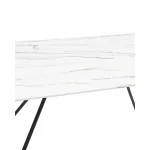 Сакраменто 140*90 белый, стеклянная столешница с рисунком под мрамор от ImperiumLoft