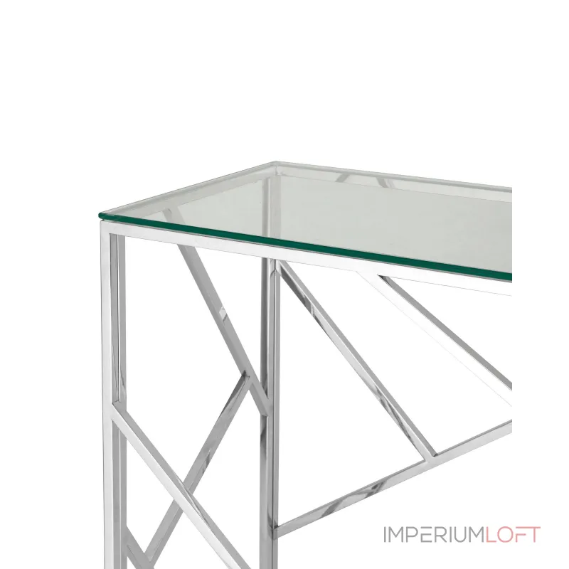 АРТ ДЕКО 120*40 серебро, профиль каркаса сталь, материал столешницы стекло от ImperiumLoft