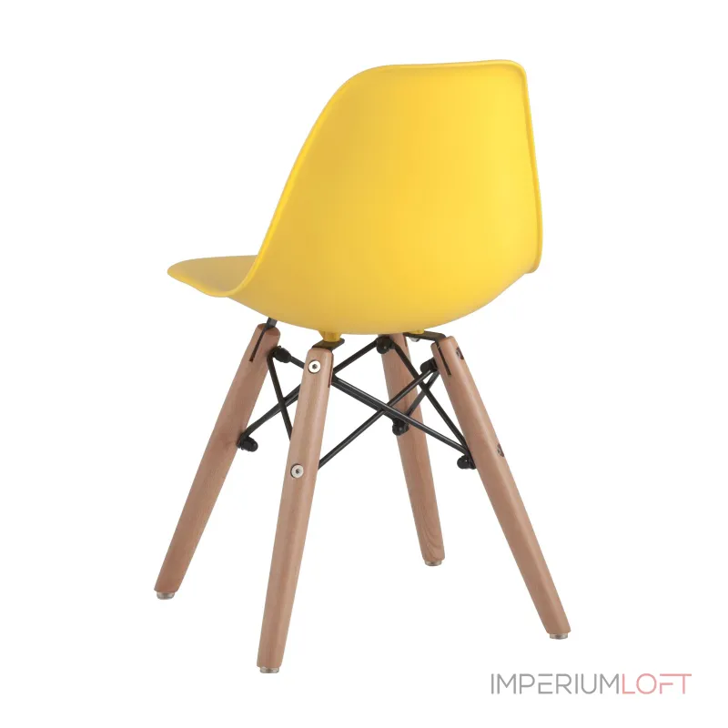DSW желтый, литой полипропилен, стальной каркас, массив бука от ImperiumLoft