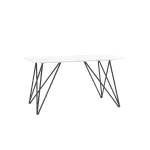 Сакраменто 140*90 белый, стеклянная столешница с рисунком под мрамор от ImperiumLoft