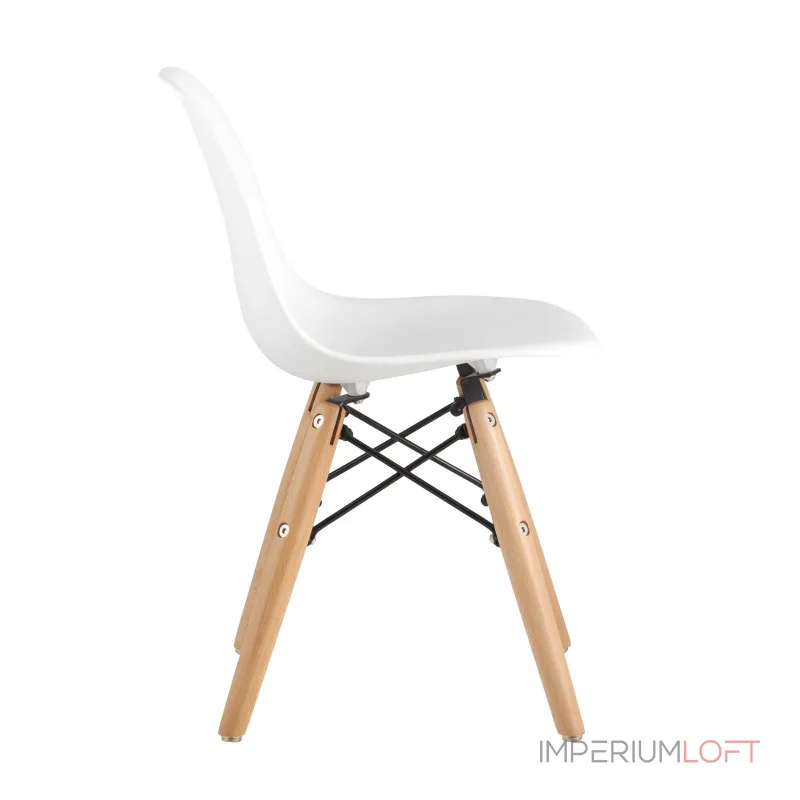 DSW детский белый, полипропилен, сталь, натуральный массив бука от ImperiumLoft