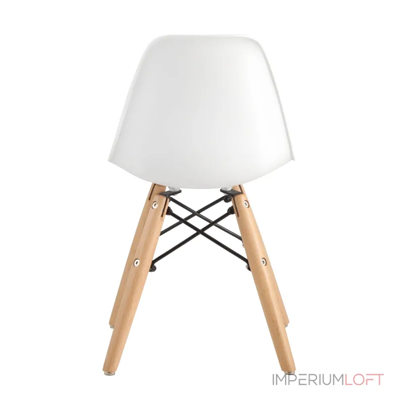 DSW детский белый, полипропилен, сталь, натуральный массив бука от ImperiumLoft