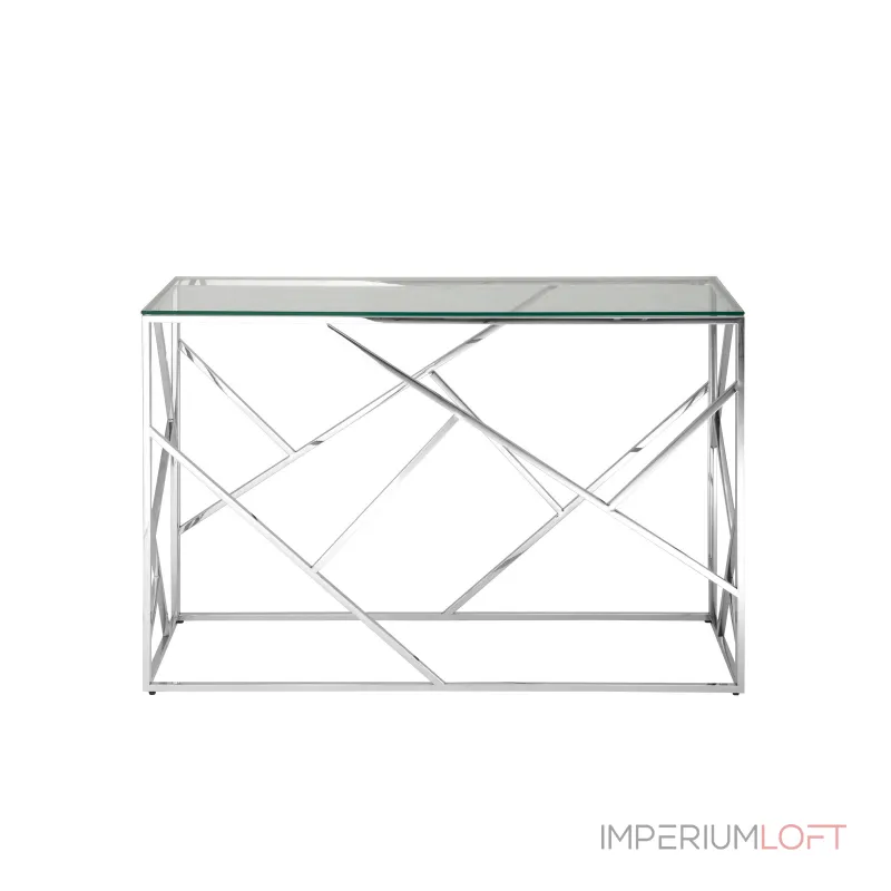 АРТ ДЕКО 120*40 серебро, профиль каркаса сталь, материал столешницы стекло от ImperiumLoft