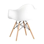 DAW белый, сиденье PP пластик, эргономичные подлокотники, основание массив бука от ImperiumLoft